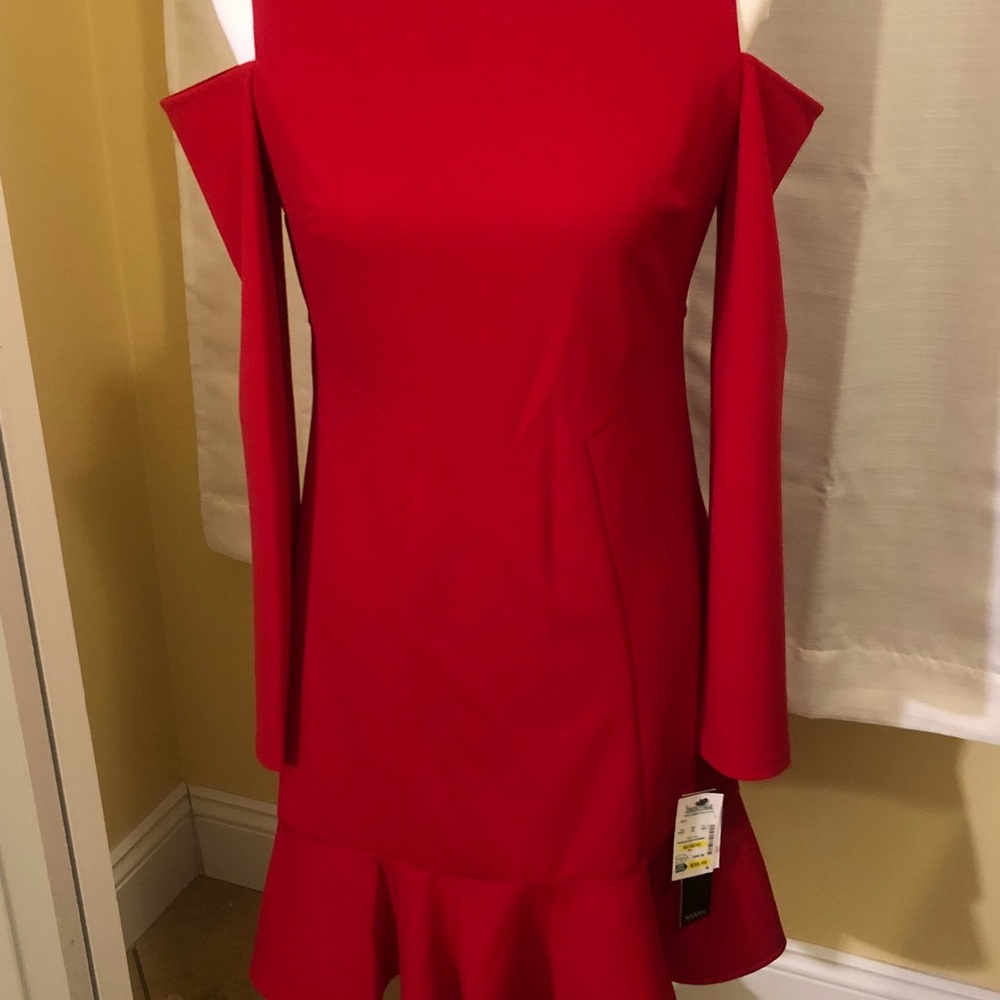 Nicole Miller Red Cocktail Dress Size 6 NWT